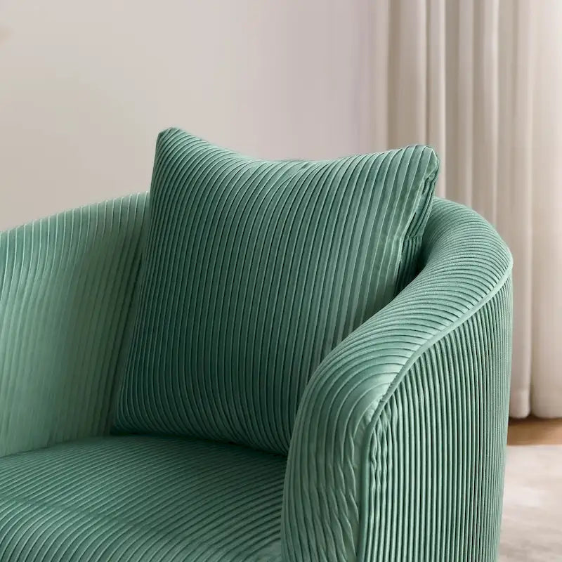 Velvet Barrel Accent Chairs with Golden Legs Set of 2