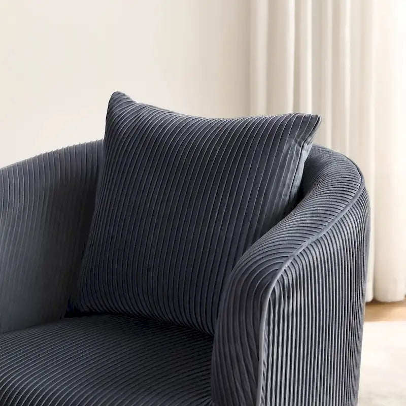 Velvet Barrel Accent Chairs with Golden Legs Set of 2