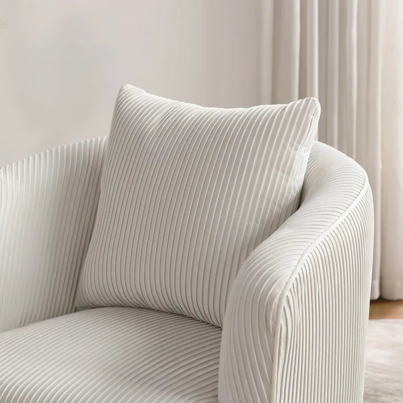 Velvet Barrel Accent Chairs with Golden Legs Set of 2