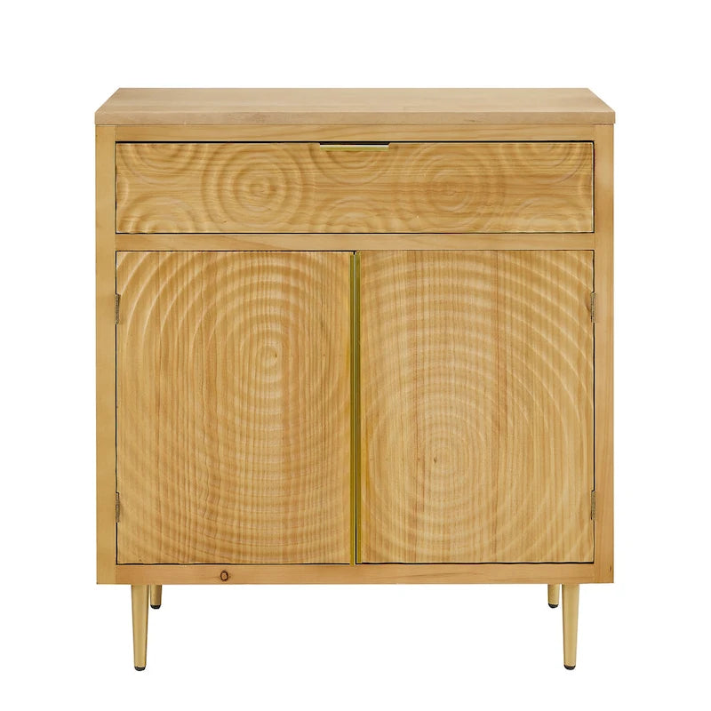 Handcrafted Wood Sideboard with 2 Doors - Mid-Century Style
