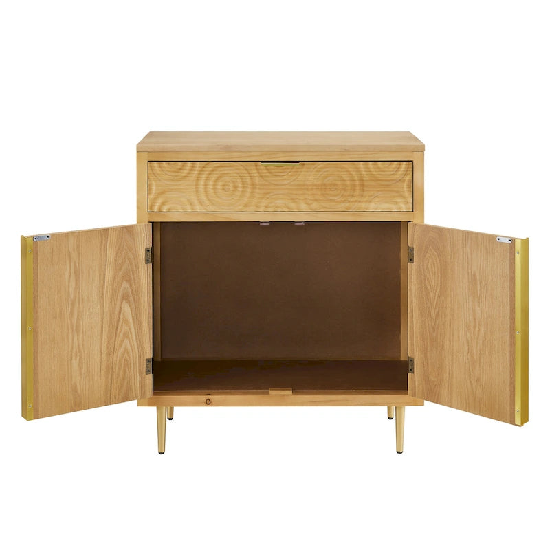 Handcrafted Wood Sideboard with 2 Doors - Mid-Century Style