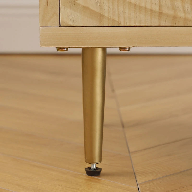 Handcrafted Wood Sideboard with 2 Doors - Mid-Century Style