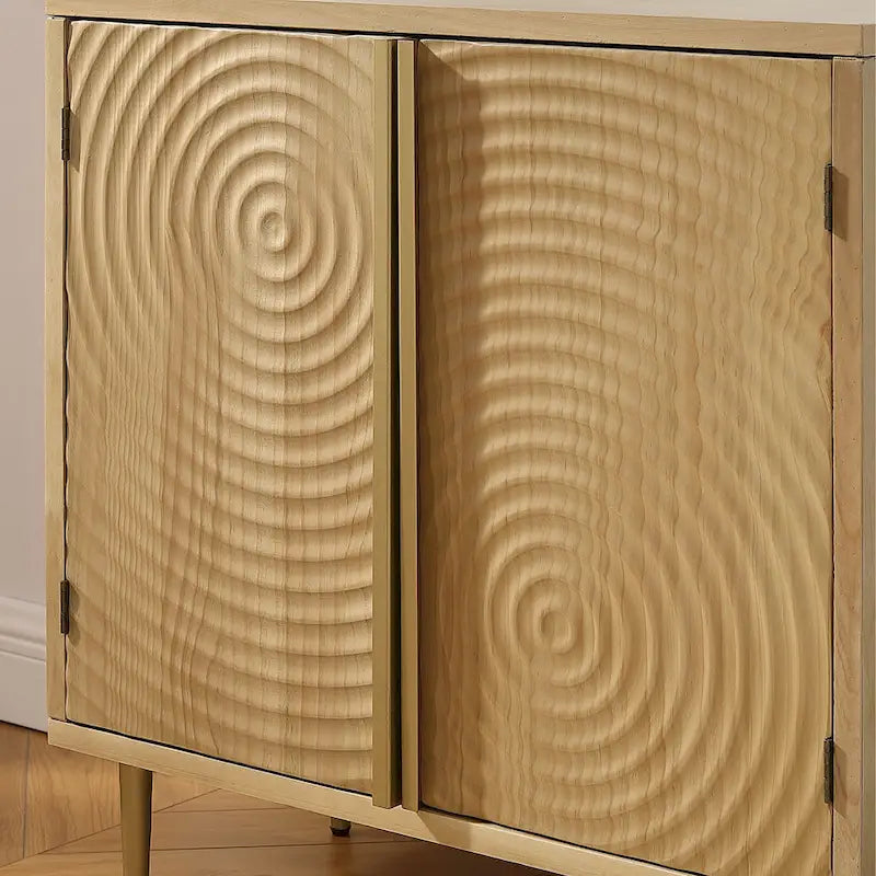 Handcrafted Wood Sideboard with 2 Doors - Mid-Century Style