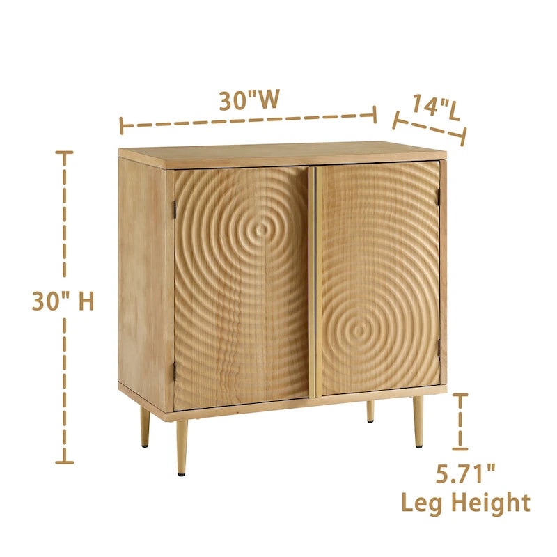 Handcrafted Wood Sideboard with 2 Doors - Mid-Century Style