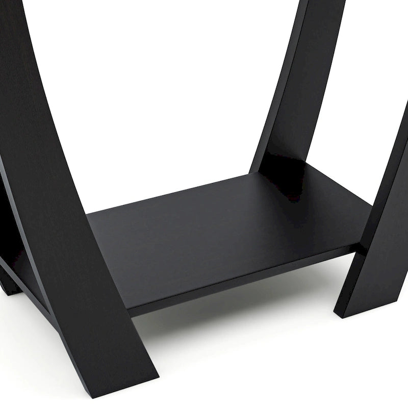 Curved Entryway Storage Console Table - Light Oak/Cappuccino/Black