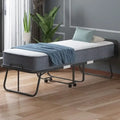 Folding Bed with Mattress and Wheels