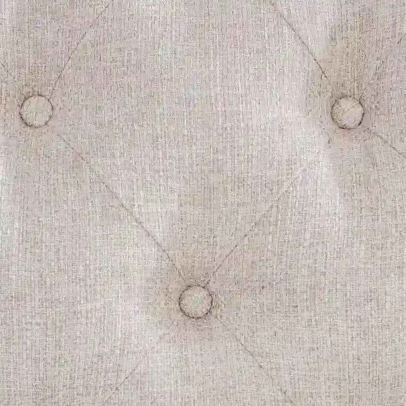 Beige Tufted Sleigh Bed - Rustic Fabric Upholstered Frame