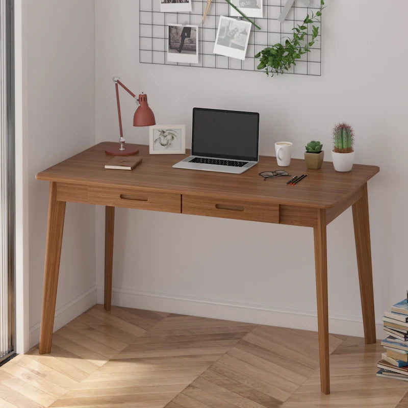 Writing Desk with 2 Drawers - Wood Legs - 47 Inch