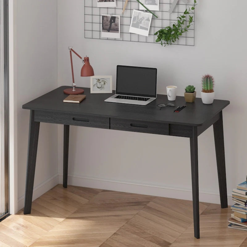 Writing Desk with 2 Drawers - Wood Legs - 47 Inch