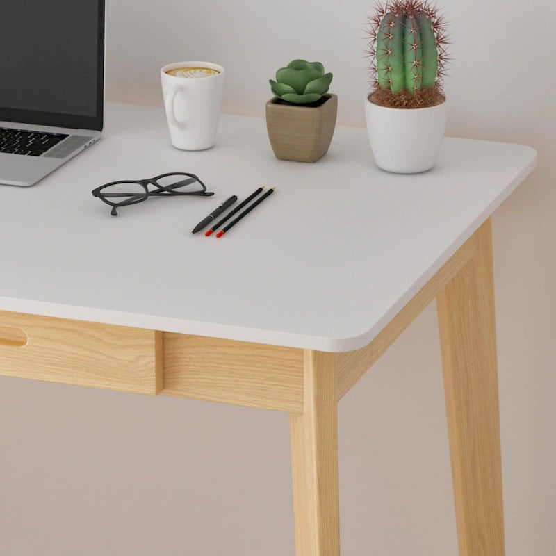 Writing Desk with 2 Drawers - Wood Legs - 47 Inch