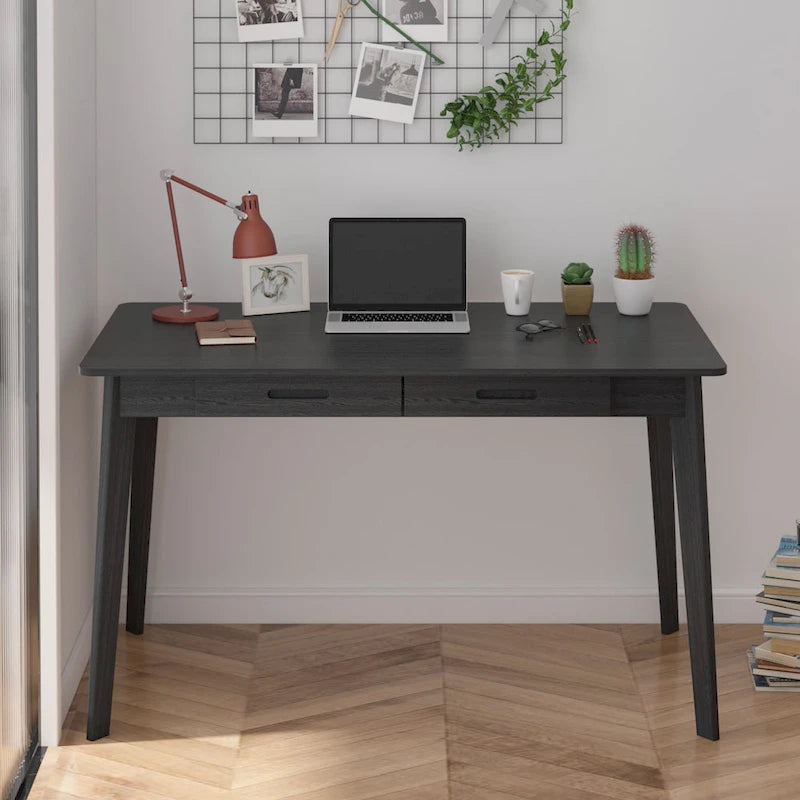 Writing Desk with 2 Drawers - Wood Legs - 47 Inch