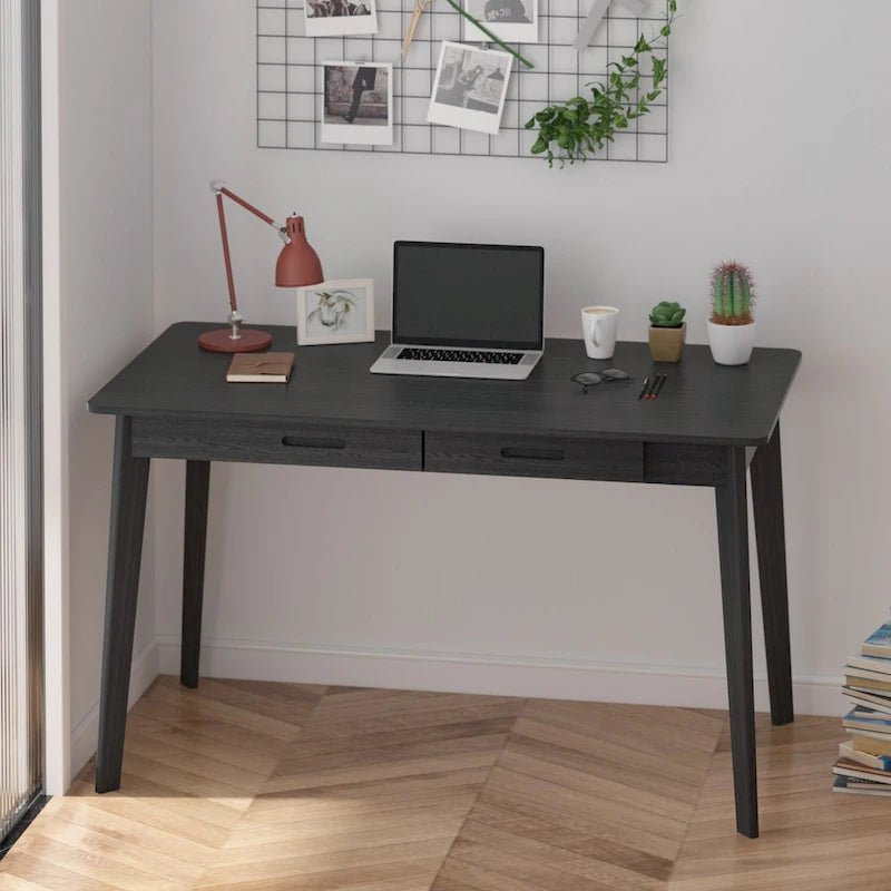 Writing Desk with 2 Drawers - Wood Legs - 47 Inch