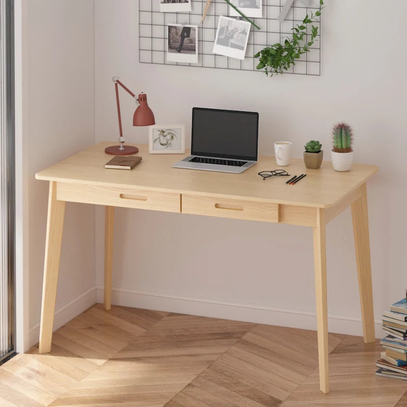 Writing Desk with 2 Drawers - Wood Legs - 47 Inch