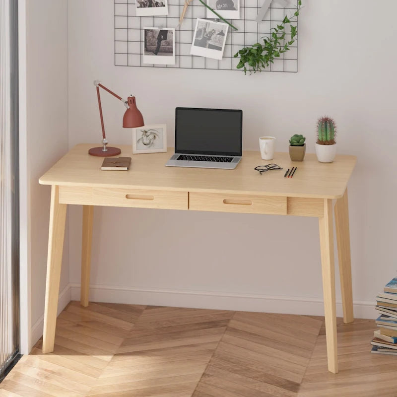 Writing Desk with 2 Drawers - Wood Legs - 47 Inch
