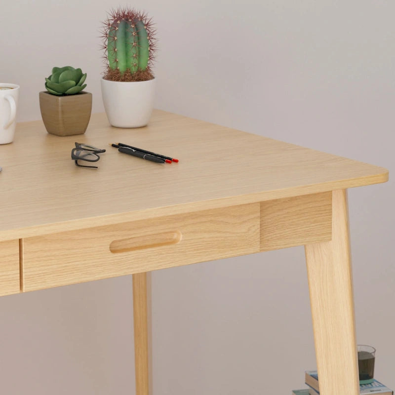 Writing Desk with 2 Drawers - Wood Legs - 47 Inch
