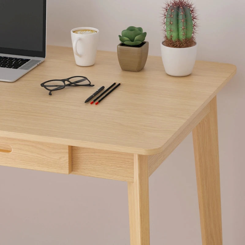 Writing Desk with 2 Drawers - Wood Legs - 47 Inch