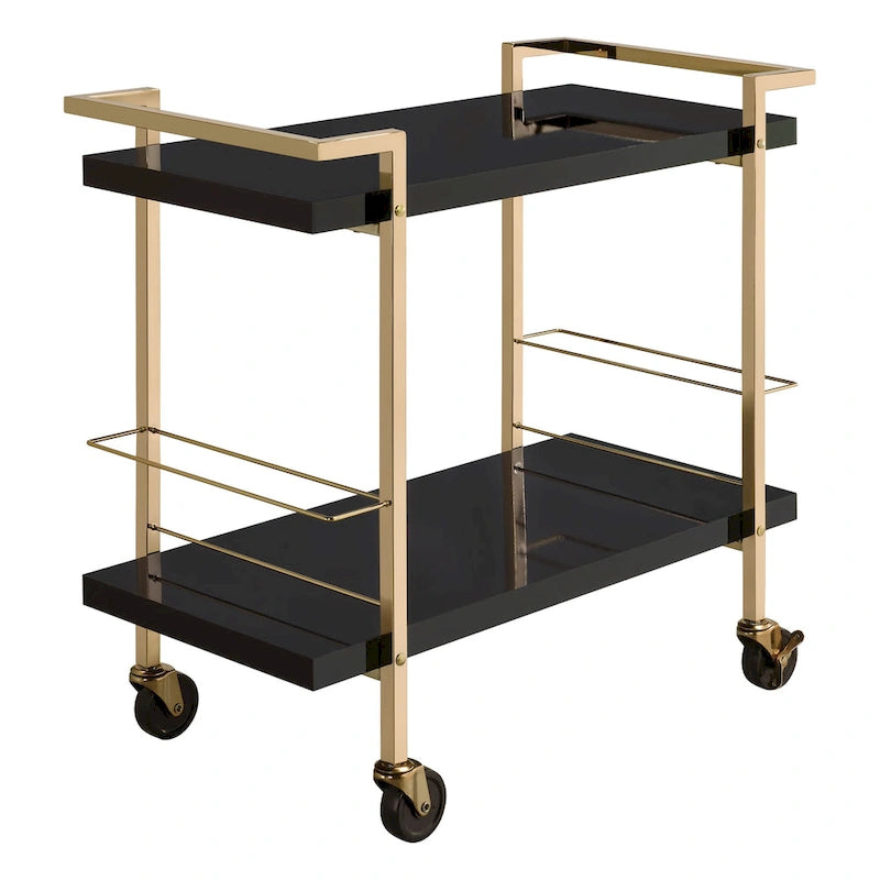 White and Gold 2-Tier Serving Cart