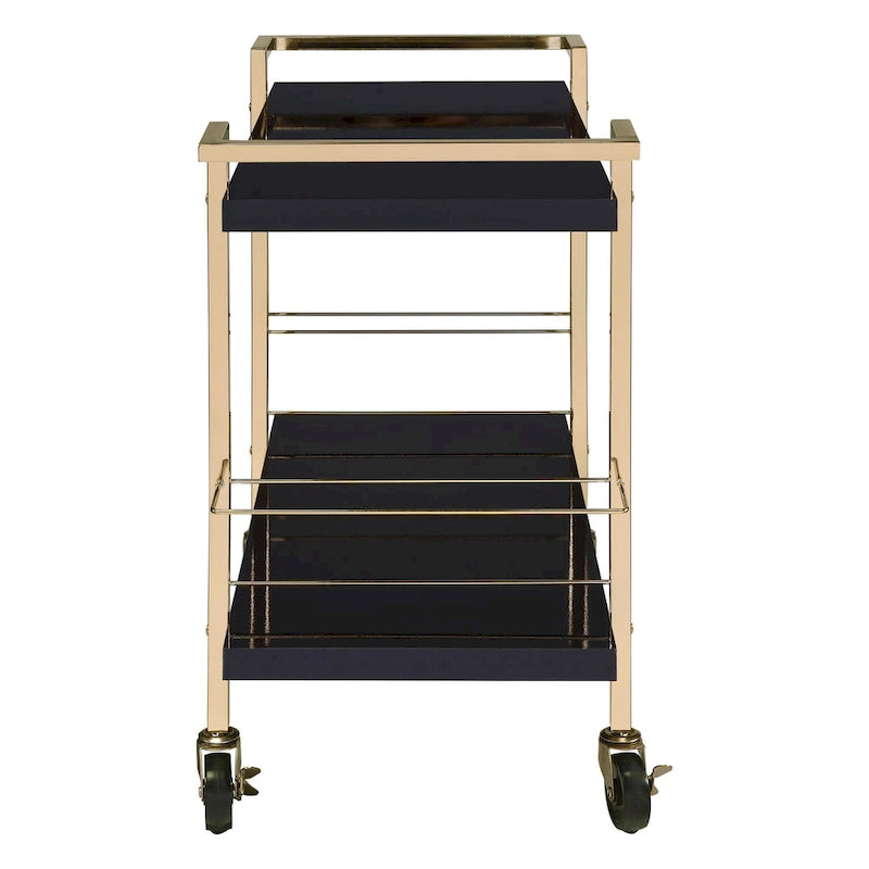 White and Gold 2-Tier Serving Cart