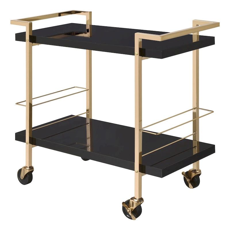 White and Gold 2-Tier Serving Cart