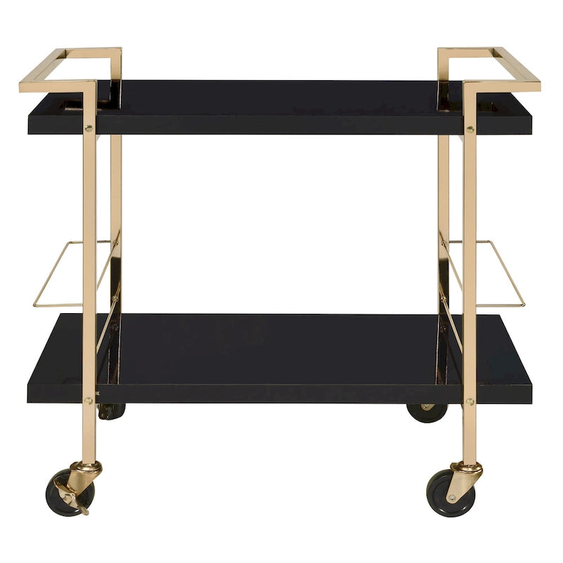 White and Gold 2-Tier Serving Cart
