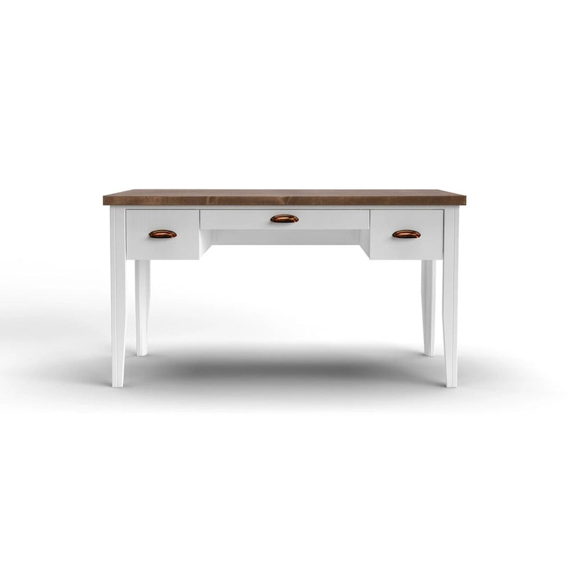 Two-Tone Writing Desk with Bronze Hardware - 53 Inch