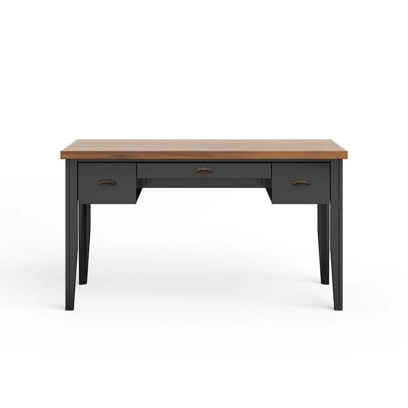 Two-Tone Writing Desk with Bronze Hardware - 53 Inch
