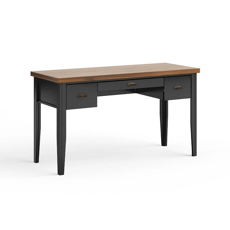 Two-Tone Writing Desk with Bronze Hardware - 53 Inch