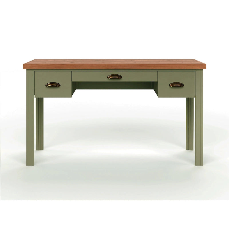 Two-Tone Writing Desk with Bronze Hardware - 53 Inch
