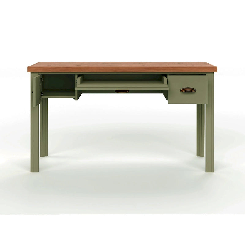 Two-Tone Writing Desk with Bronze Hardware - 53 Inch