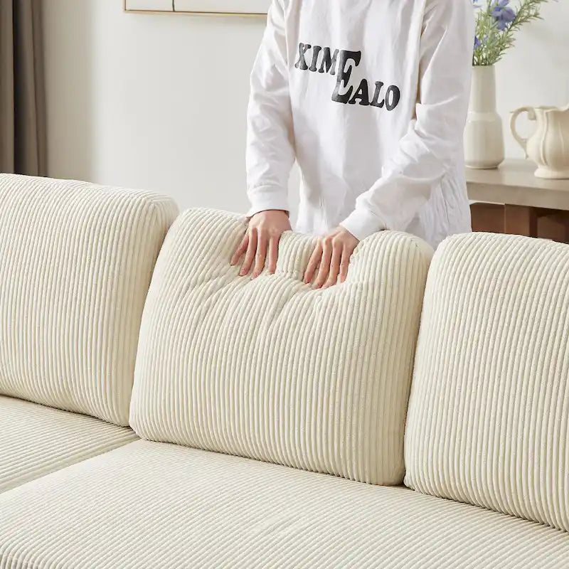 78.8" Reversible L-Shaped Sleeper Sofa - Linen - 3 Person