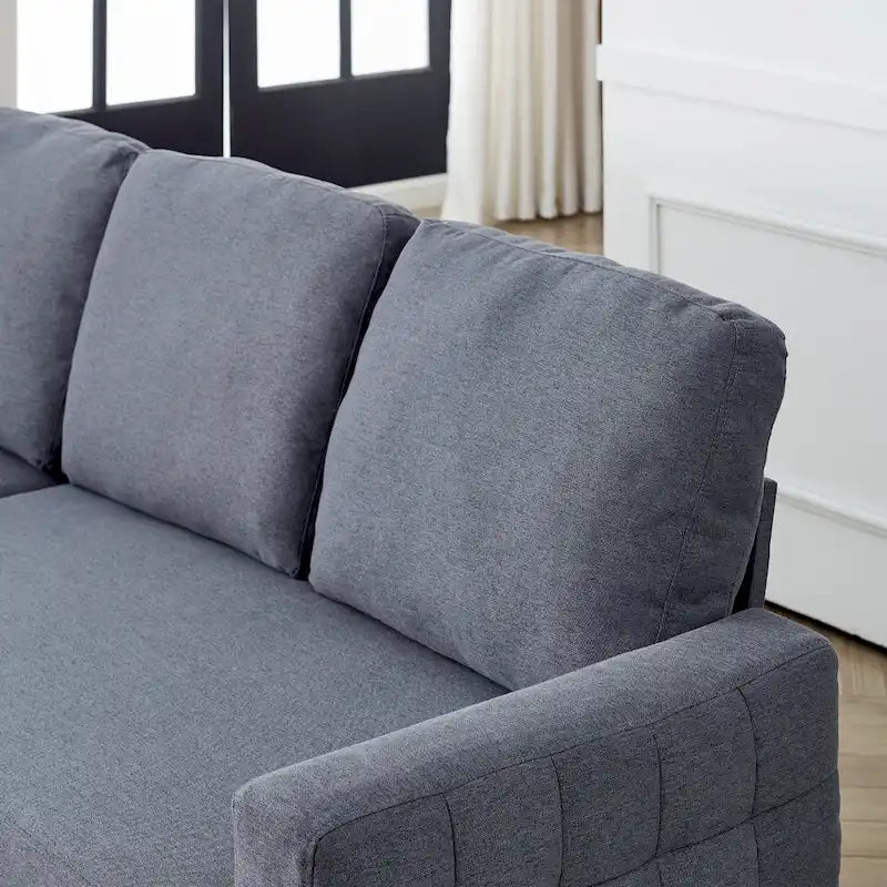 78.8" Reversible L-Shaped Sleeper Sofa - Linen - 3 Person