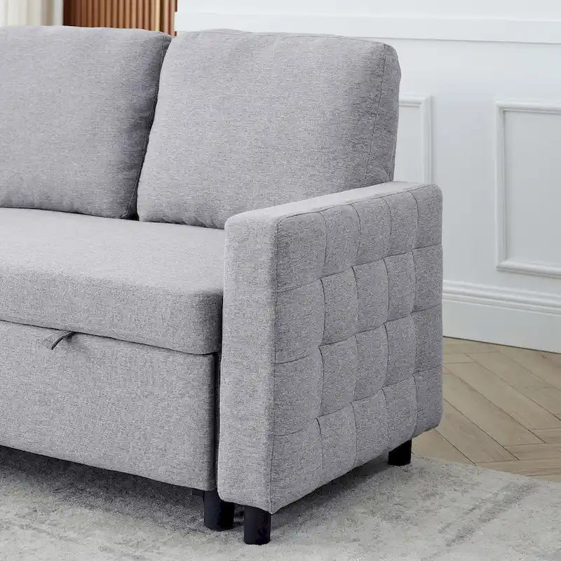 78.8" Reversible L-Shaped Sleeper Sofa - Linen - 3 Person