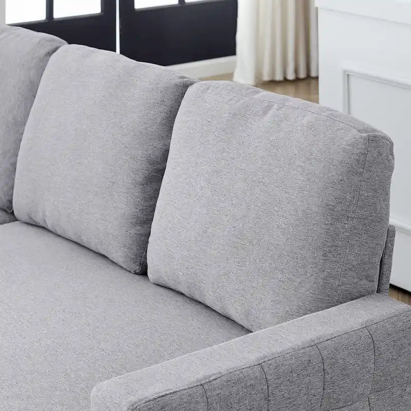 78.8" Reversible L-Shaped Sleeper Sofa - Linen - 3 Person