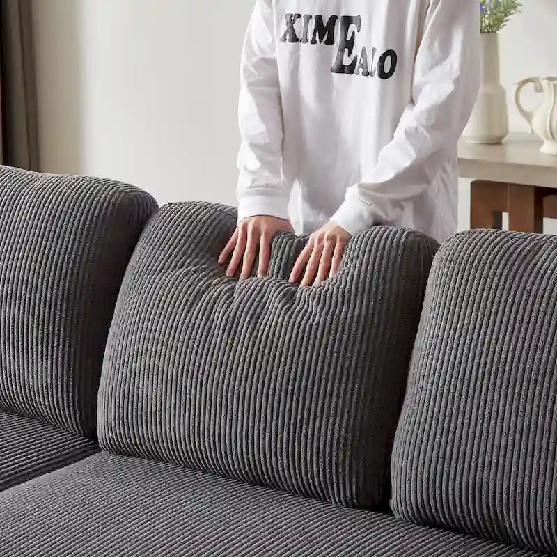 78.8" Reversible L-Shaped Sleeper Sofa - Linen - 3 Person