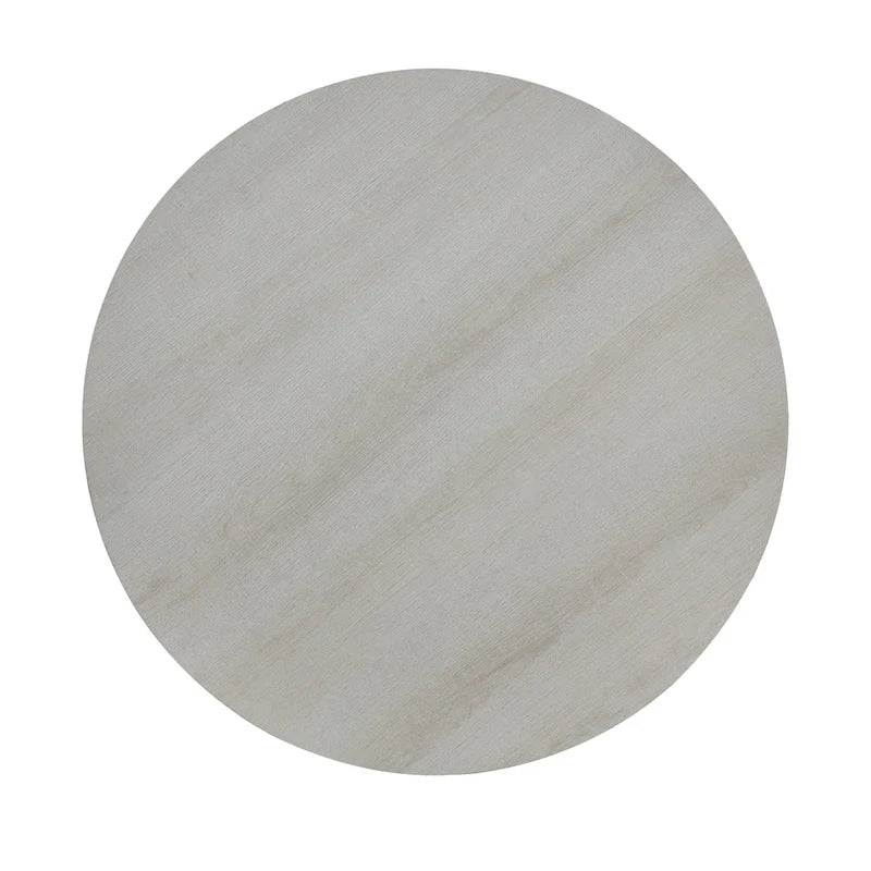 Modern style round wooden shelf coffee table - charcoal gray/white