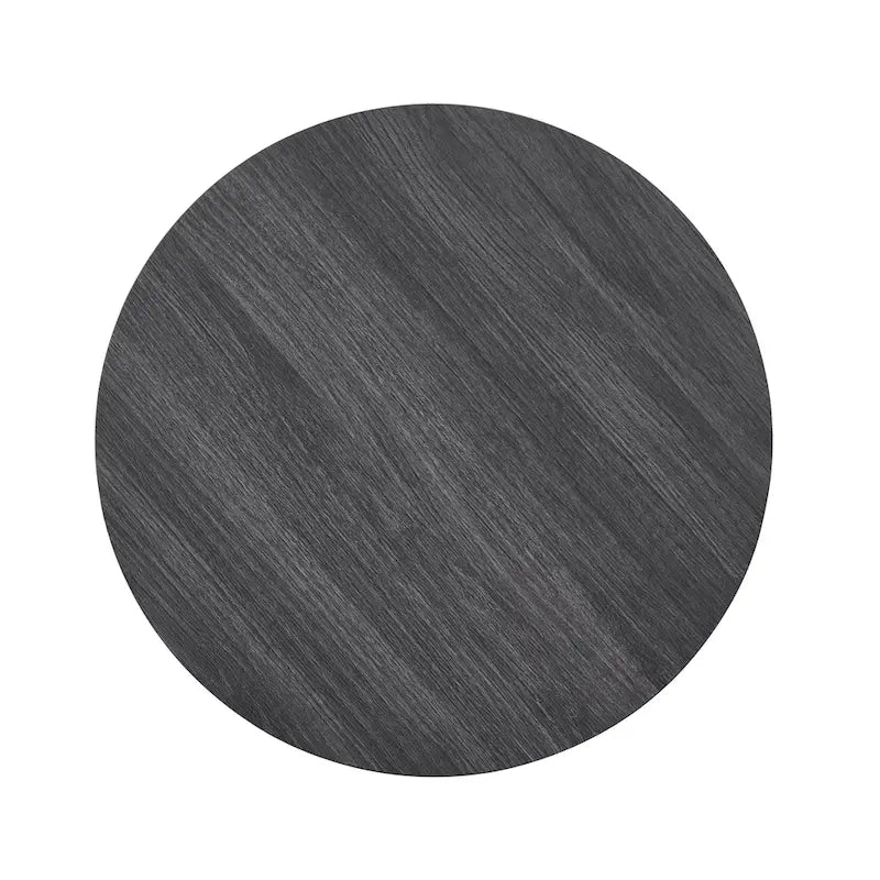 Modern style round wooden shelf coffee table - charcoal gray/white