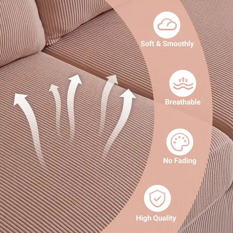 L-Shaped Convertible Chaise Sofa - Polyester - 3 Person