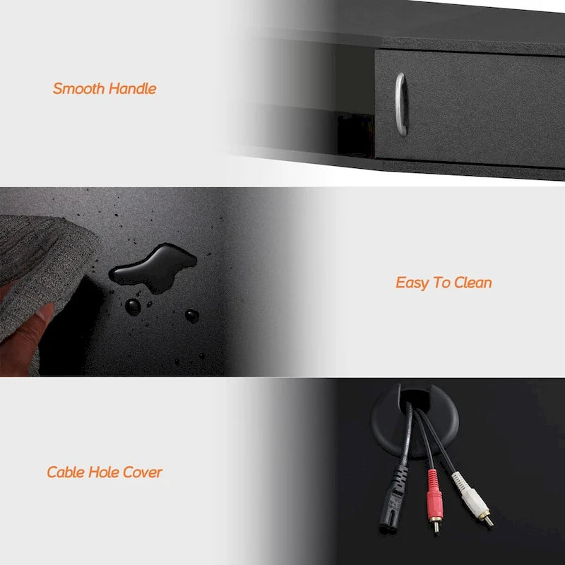 70-Inch Floating TV Stand Wall Mounted with Charging Station