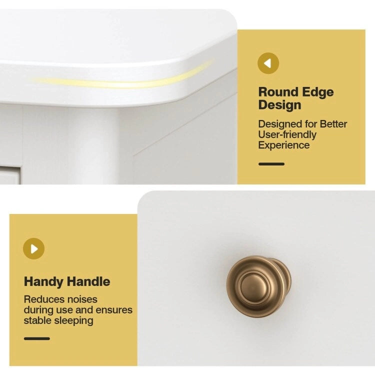 2-Tier Slim Rectangular Side Table - Black/White - Acacia Wood