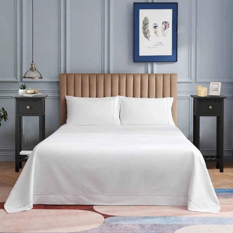 2-Tier Slim Rectangular Side Table - Black/White - Acacia Wood