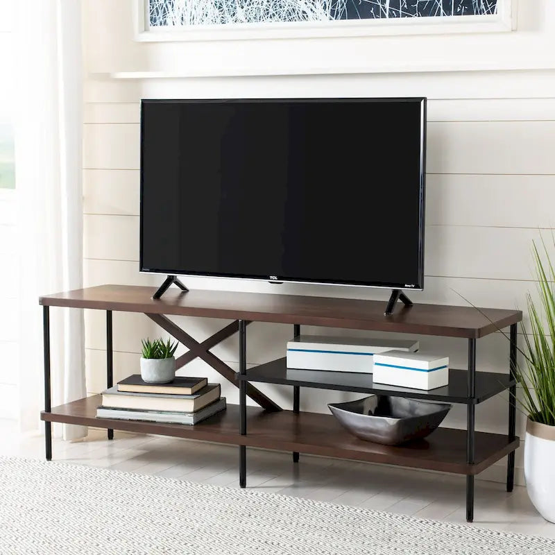 SAFAVIEH Tawny Industrial Media 55 TV Stand - 55.1 x 15 x 19.7 - 55Wx15Dx20H