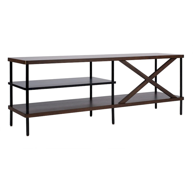 Industrial Media TV Stand 55-Inch - Walnut/Black