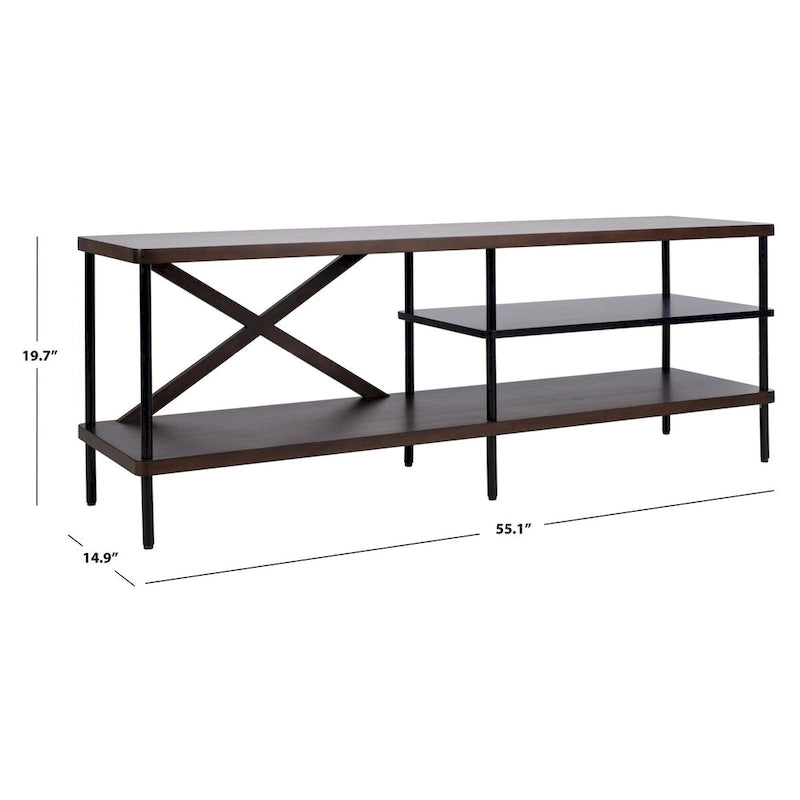 Industrial Media TV Stand 55-Inch - Walnut/Black