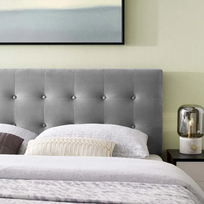 King Size Tufted Velvet Headboard - Button Tufted Design