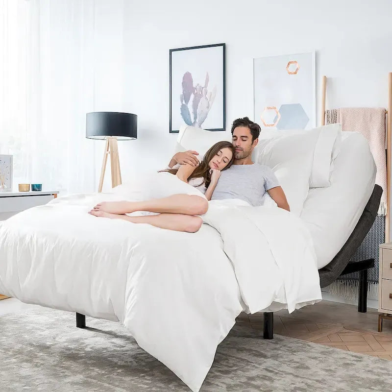 Adjustable Massaging Bed Frame Base with Wireless Remote