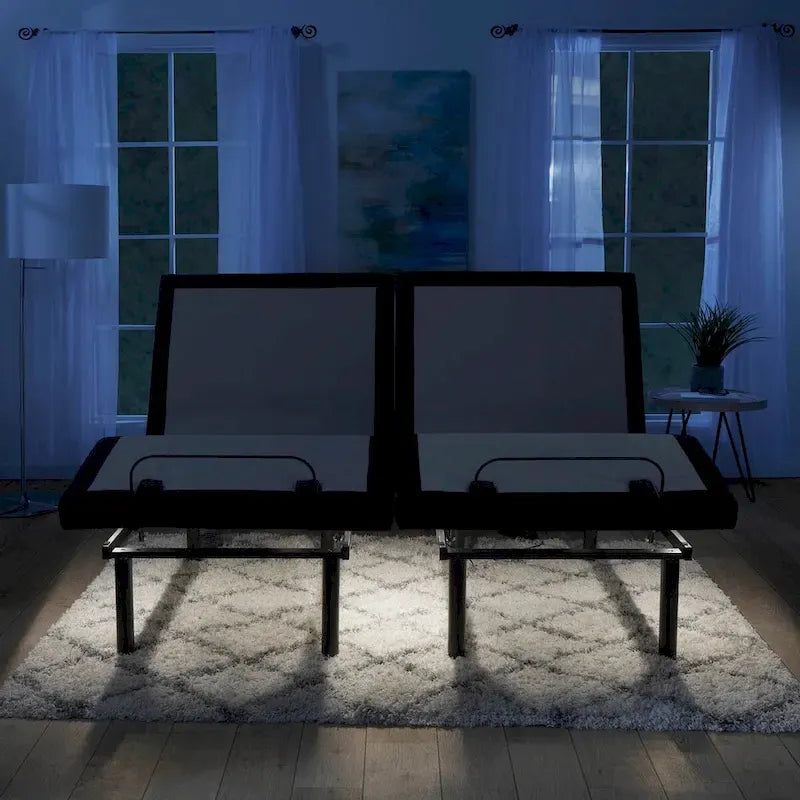 Adjustable Massaging Bed Frame Base with Wireless Remote