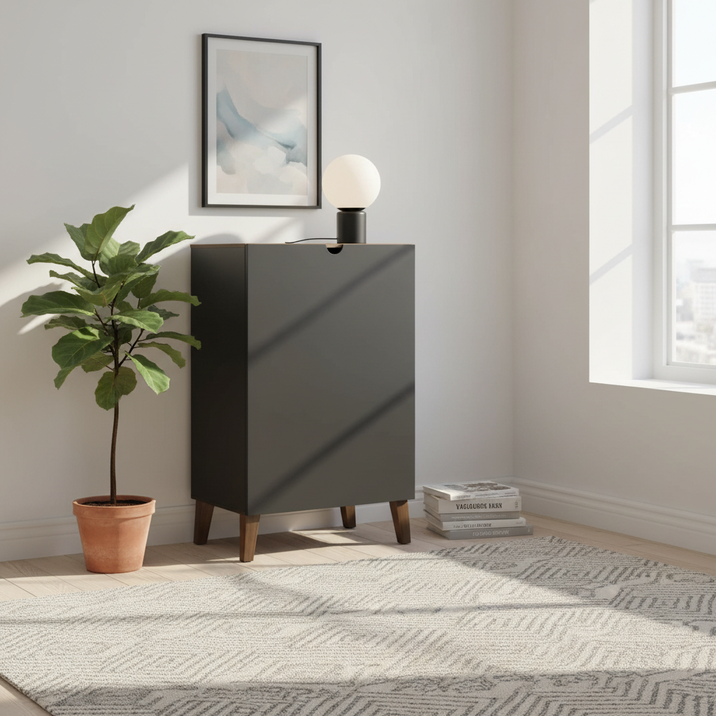 Auburn 5-Drawer Chest, Mid-Century Modern Style