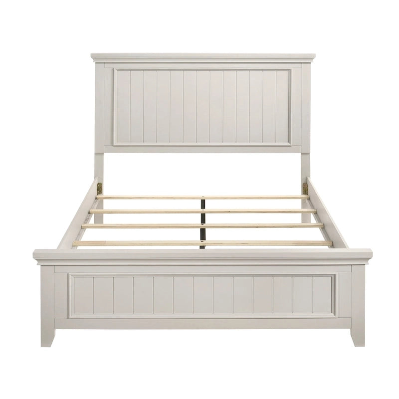 Classic White Finish 3pc Bedroom Set Bed and Two Nightstands