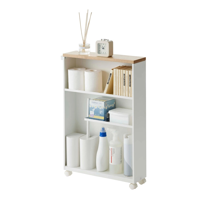 Yamazaki Home Rolling Storage Cart, Steel, Minimal Assembly - L 18.7 x W 5.12 x H 26.97 inches