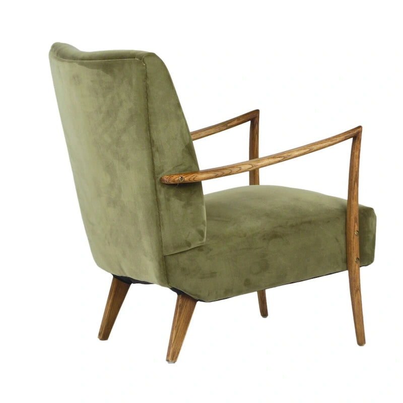 Burlington Polyester Velvet Upholstered Occasional Chair, Olive Green